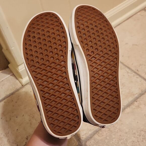 Vans Women's Rainbow Colors Checkered Skater Shoes Size 7 - Picture 6 of 10